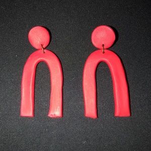 *handmade* Red clay earrings